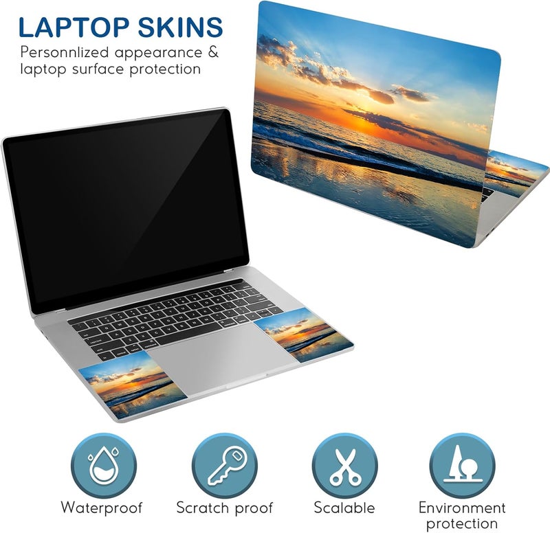 DINKY Laptop Skin Sticker Decal, 16" 16.5” 17” 17.3 inch Laptop Universal Reusable Vinyl Skin Stickers Art Cover Decal Notebook PC Personalized Protector (Sunset) - Image 3
